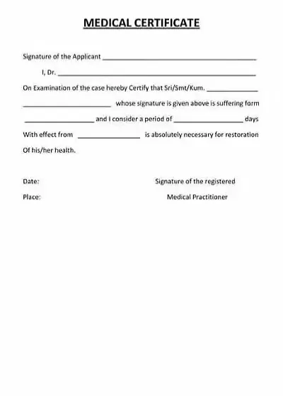 Medical Fitness Certificate Format for Students